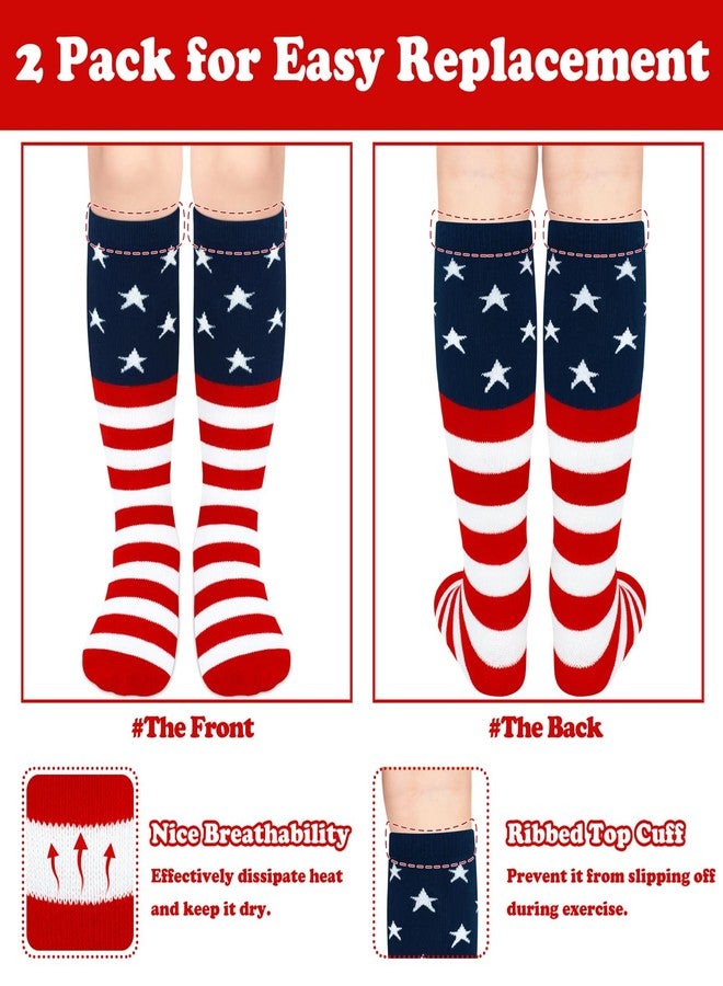 سارفيل إكسسوارات سارفيل للأطفال بمناسبة عيد الاستقلال الأمريكي، جوارب حمراء وبيضاء وزرقاء، جوارب عليها علم أمريكا، جوارب للأطفال. - Image 2